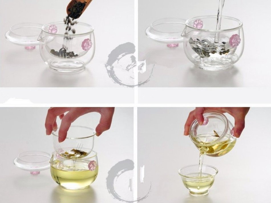Convenient Gongfu Teaset/ Flowering Tea/small Glass Teapot with Infuser(set of 3/teapot and Two Cup) N3
