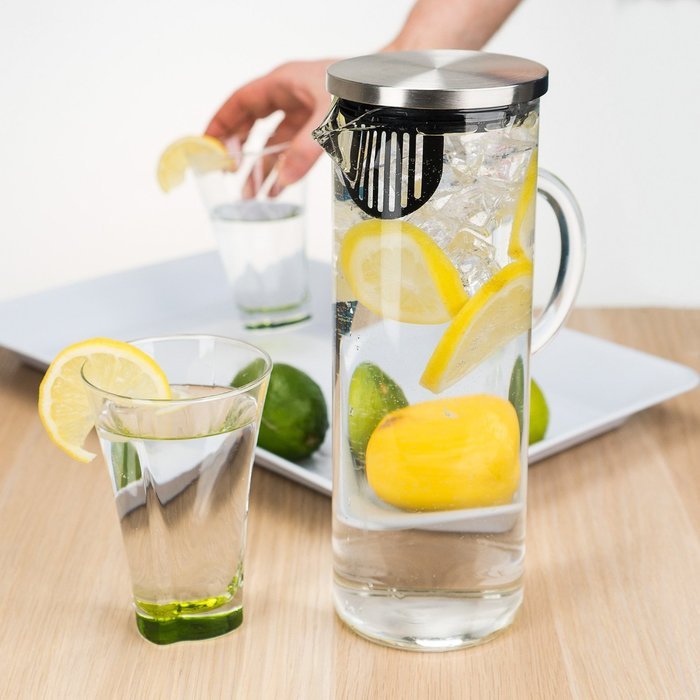 bobuCuisine&rsquo;s Elegant Chill Water Pitcher &ndash; Stunning Scandinavian Design &ndash; Premier Quality Borosilicate Glass... N3