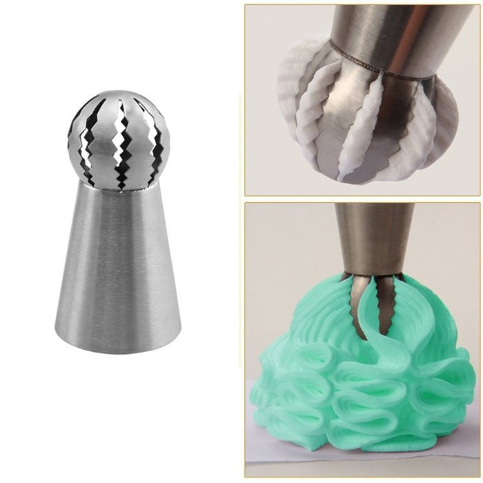 thumbnail image 2 of 3Pcs/Set Russian Flower Icing Piping Nozzles Tips Sphere 2 of 14