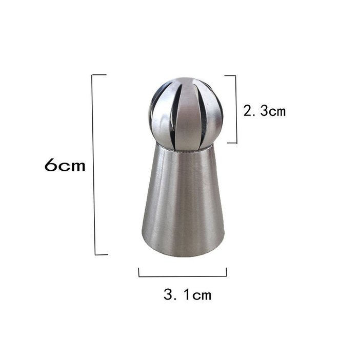 3PCS Icing Piping Tips Nozzles Kit Stainless Steel Sphere Ball Decorating Baking Tools Set for Cupcakes (New Design) N14