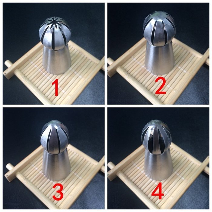 3PCS Icing Piping Tips Nozzles Kit Stainless Steel Sphere Ball Decorating Baking Tools Set for Cupcakes (New Design) N19