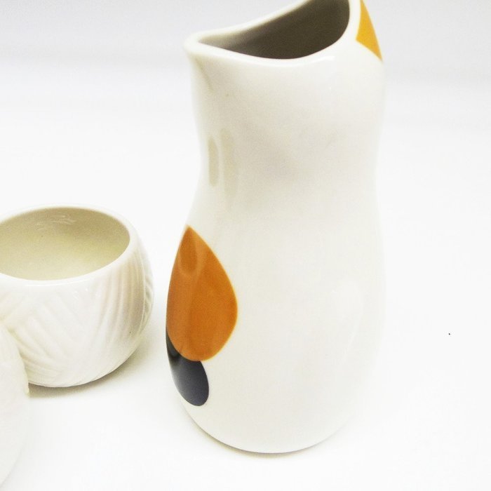 Sun Art Calico cat Sake Bottle and Sake Cups set SAN2524 from Japan N2