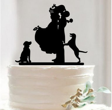 Mr & Mrs Bride and Groom Silhouette Wedding Cake Topper Pick COVERED WITH A PROTECTIVE LAYER WHICH SHOULD BE TORN... N27