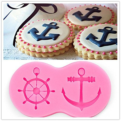 Genenic Silicone Fondant Baking Tool Mold Mould Anchor Ship Wheel Cake Decor N2