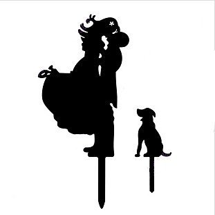 Mr & Mrs Bride and Groom Silhouette Wedding Cake Topper Pick COVERED WITH A PROTECTIVE LAYER WHICH SHOULD BE TORN... N31