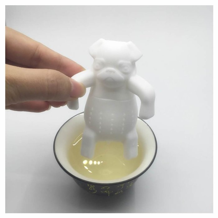 GOOTRADES Silicone Tea Coffee Infuser Pug In A Mug Teapot Herbal Spice Strainer Filter (Beige) N6