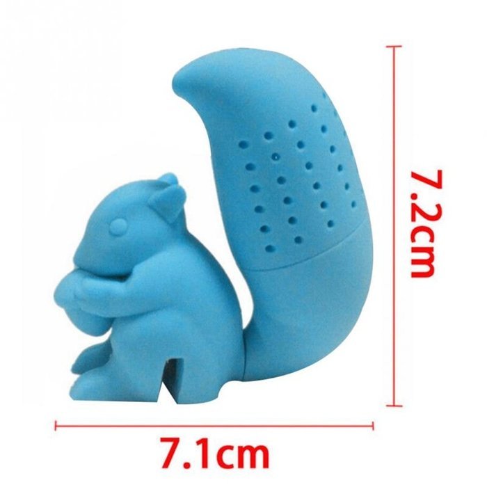 New Arrival Cute Silicone Squirrel Shape Tea Infuser Loose Leaf Strainer Bag Mug Filter Diffuser Holder Tea (Coffee) N12