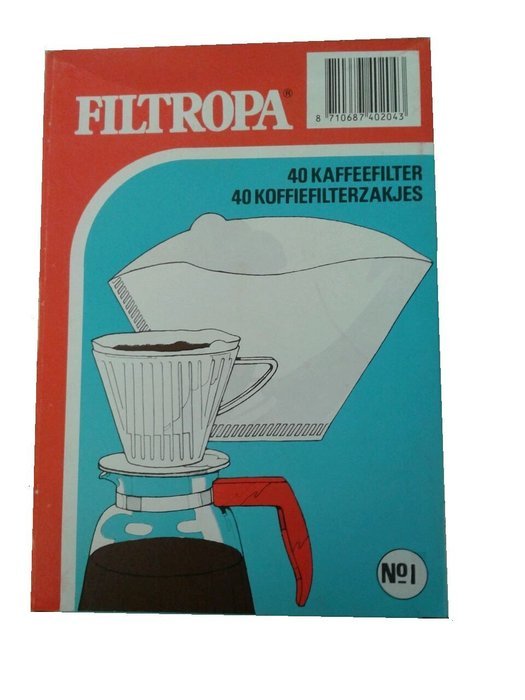 Filtropa #1 White Cone Coffee Filters, 40ct Box
