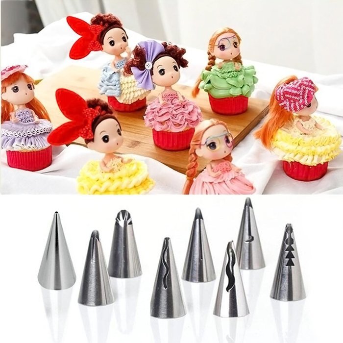 Gooday 8 Pcs/set Korean Icing Piping Nozzles Tips Cake Decorating Sugarcraft Pastry Tool DIY N2