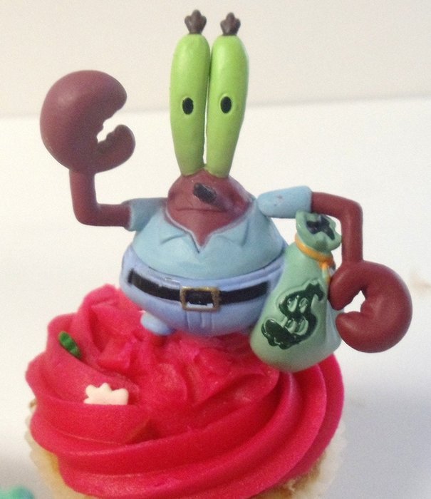 Spongebob SquarePants 11 Piece Birthday Cupcake Topper Set Featuring 2" to 3" Cupcake Toppers of Squidward, Sandy... N8