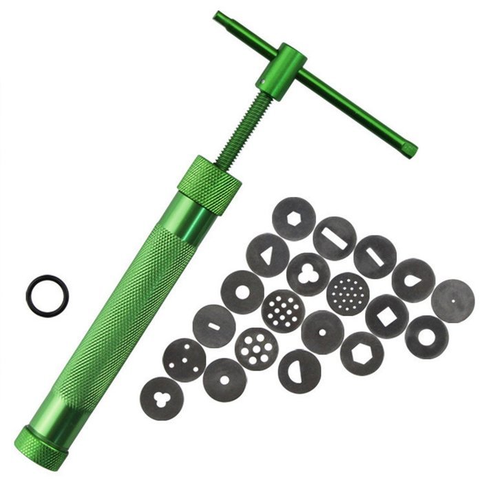 Stainless Steel Sugar Paste Extruder Craft Gun Tips Craft Fondant Cake Sculpture Polymer Clay Tools Random Color N5
