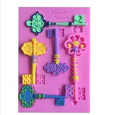 Y&XL&H Ou Shigu Metal Key DIY Baking Cups Fondant Cake Chocolate Silicone Mold, Decoration Tools Bakeware N2
