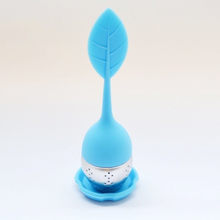 Huayoung 3-pcs Leave-shaped Silicone & Stainless Steel Tea Infusers Useful Tea Filters (Orange) N13