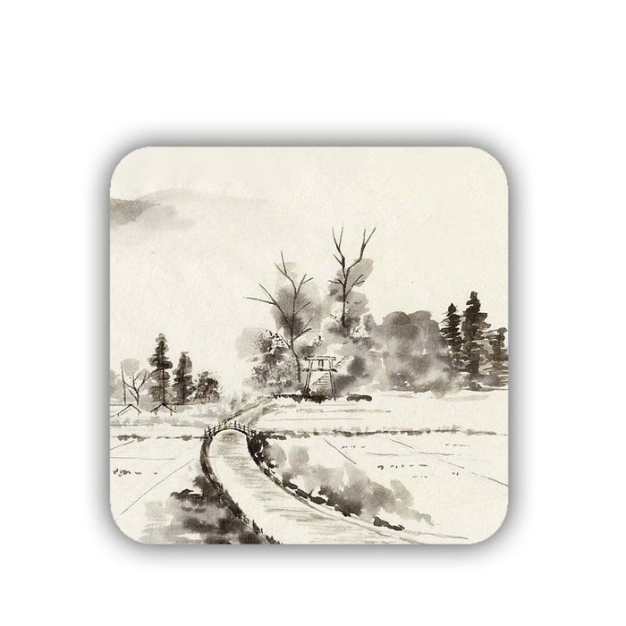 Generic Cup Coaster Made By Mdf Printed Asian Chinese Ink Painting Individuality N8