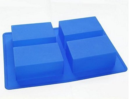 DD-life 4-Cavity Plain Basic Rectangle Soap Mold Handsize Silicone Mould for Homemade