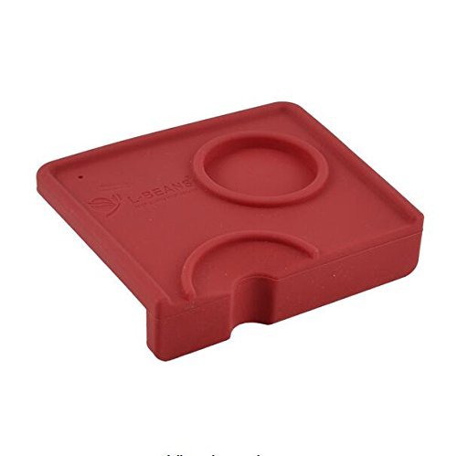 Antrader Non-slip Tamping Corner Edge Mat Coffee Tamper Press Holder Red Pad