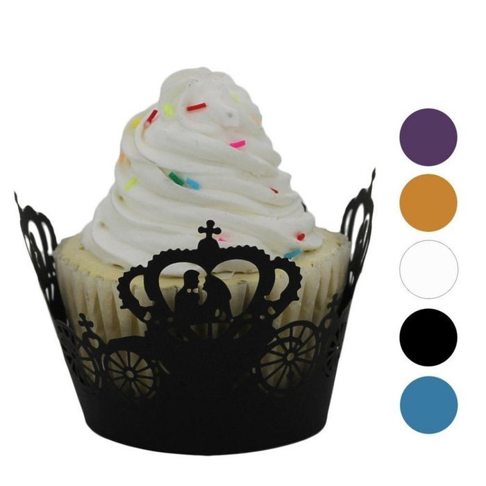 50pc Hollow Christmas Cup Cake,Morecome Cupcake Wrapper Liner Baking Cup Muffin (White) N3