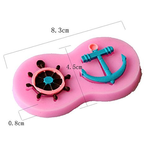Genenic Silicone Fondant Baking Tool Mold Mould Anchor Ship Wheel Cake Decor N5