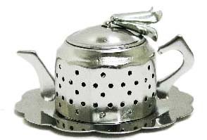 Stainless Steel Teapot Shaped Tea Infuser with Tray
