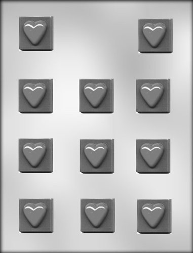 CK Products Heart on 1-1/4-Inch Square Chocolate Mold