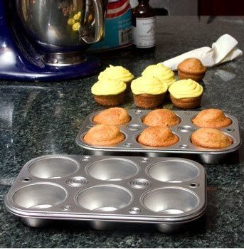 6-cup Metal Muffin / Cupcake Pan Toaster Oven Size - 3 Pack