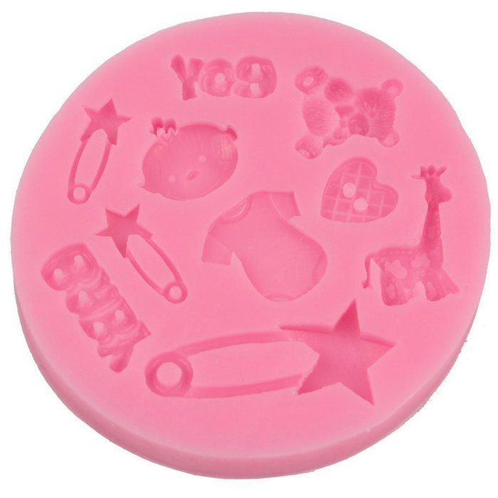 Longzang F0485 Baby Shower Fondant Mold Silicone Sugar Craft Molds, Mini