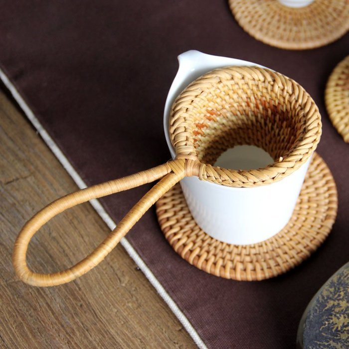 Belabeno Handmade Natural Wooden Rattan Tea infuser filters N4