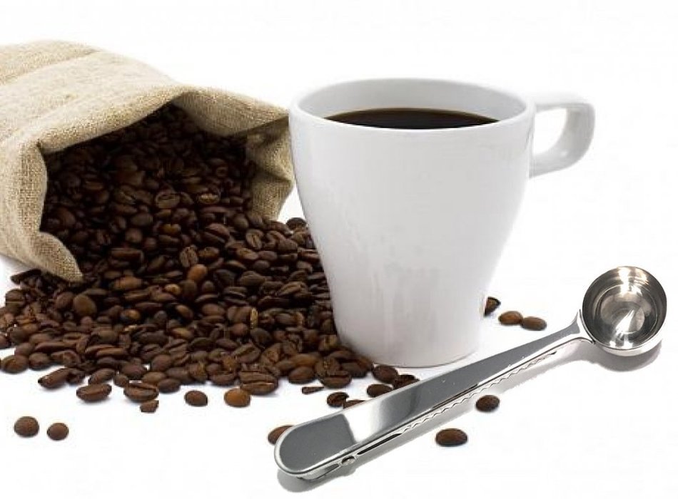 Stainless Steel Durable Bag Grip Clip & Coffee Spoon / Tea Scooper Food Storage - 2 Pack N4