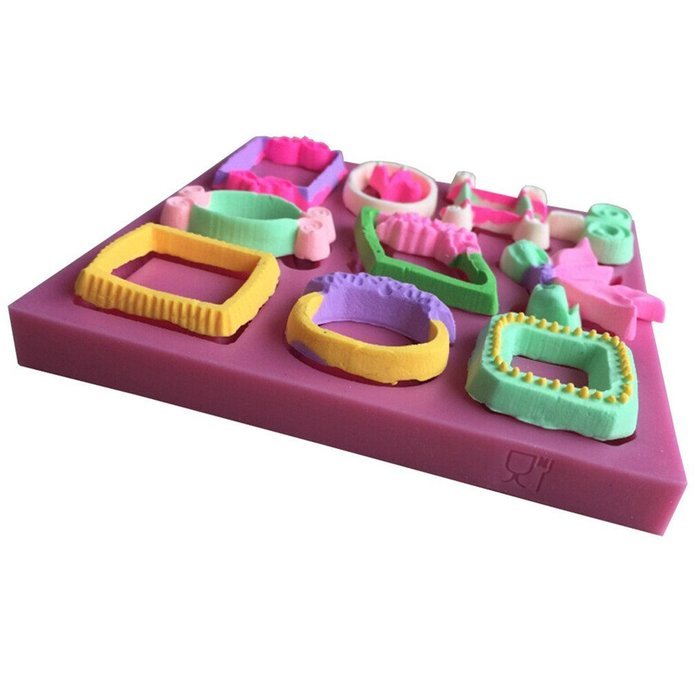 FLY 3D Silicone Mold Photo Frame and Picture Frame Shape Lace Cake Tools,Pink