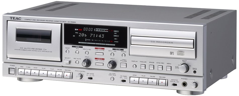 TEAC CD recorder / cassette deck Silver AD-RW950-S N2