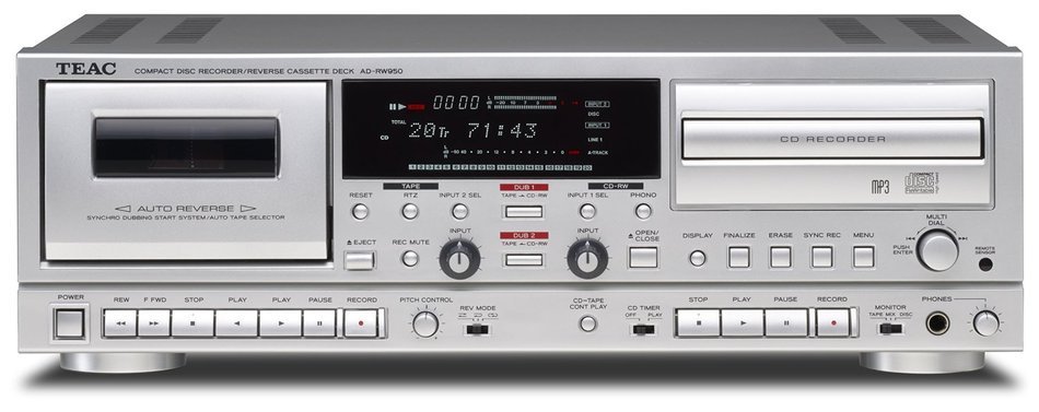 TEAC CD recorder / cassette deck Silver AD-RW950-S N3