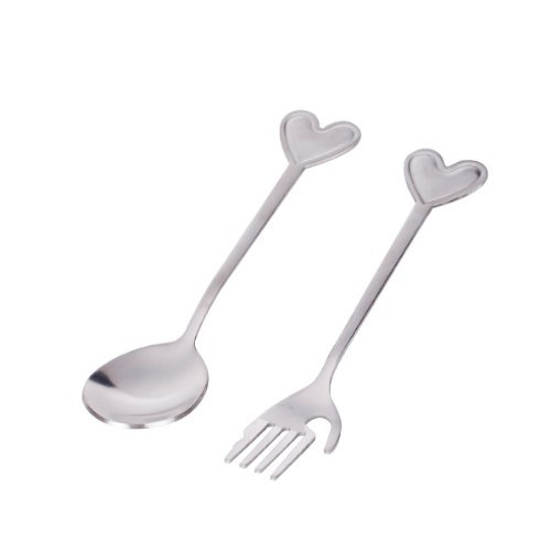 1 X Lover Heart Spoon Fork Set Wedding Favors by Generic N3