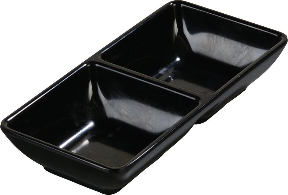 Carlisle 086203 Melamine Double Square Ramekin, 4-oz. Capacity, 5-3/4 x 2-3/4 x 1", Black (Case of 24) N5