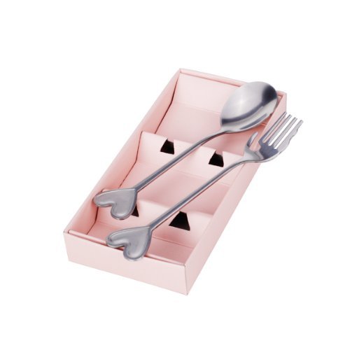 1 X Lover Heart Spoon Fork Set Wedding Favors by Generic N6