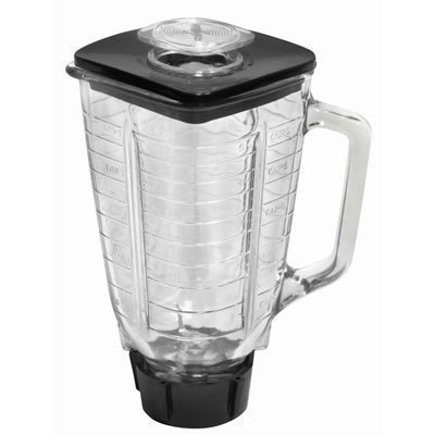 5 Cup Square Top 6 Piece Complete Glass Jar Replacement Set, Fits Oster Blender