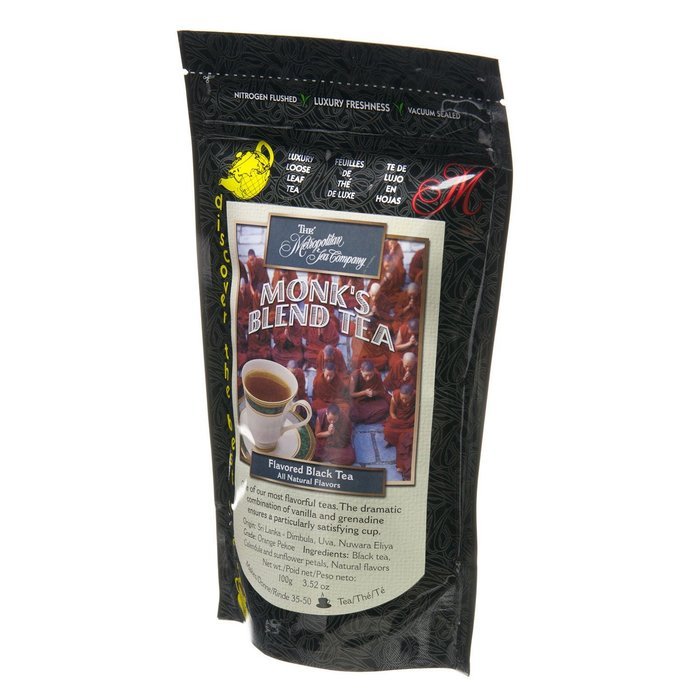 Metropolitan Tea Discovery Loose Tea Pack, Monk's Blend Flavored Black, 100gm N4