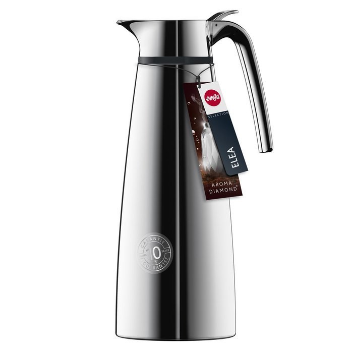 Emsa Elea Double Walled Vacuum Insulated Thermal Carafe, 43.97 oz, Silver N2