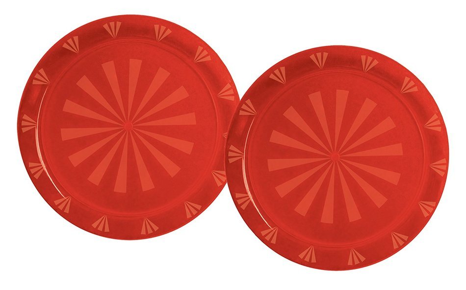 Party Essentials Hard Plastic 12-Inch Round Serving Trays, Purple, 2Pk N2