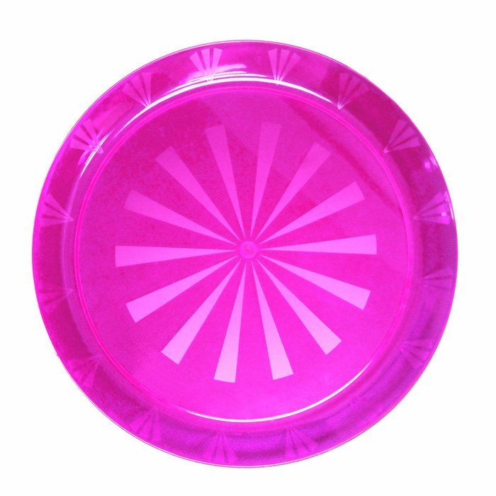 Party Essentials Hard Plastic 12-Inch Round Serving Trays, Purple, 2Pk N6