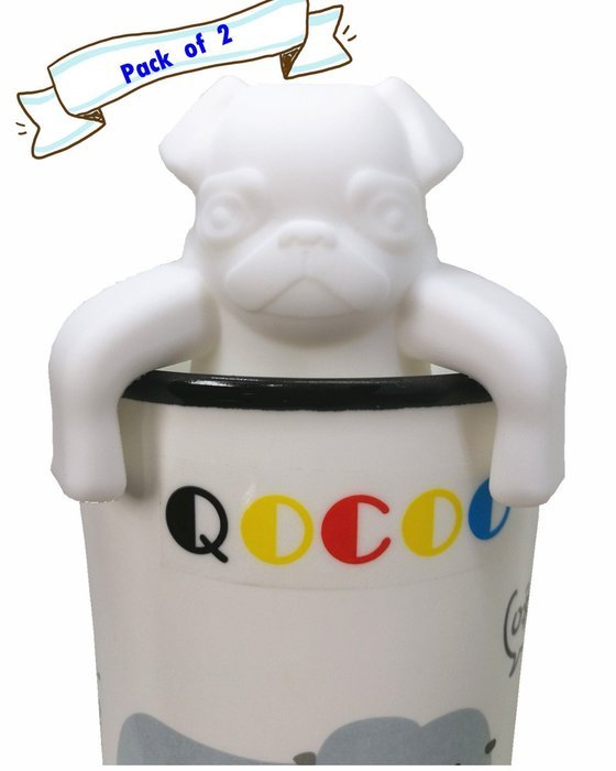 QOCOO Pack of 2 Dog shape Loose Leaf Food-Grade Silicone Tea Infuser Strainers Filter for Black Tea, Green Tea... N7