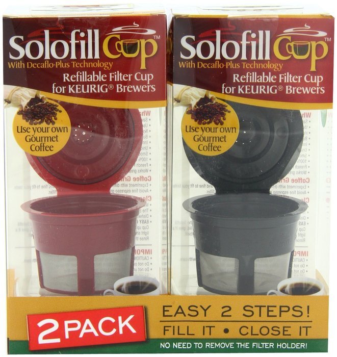 Solofill Cup, Refillable Cup For Keurig Single serve cups Brewers, Red/Black and Green (Pack of 3) N3