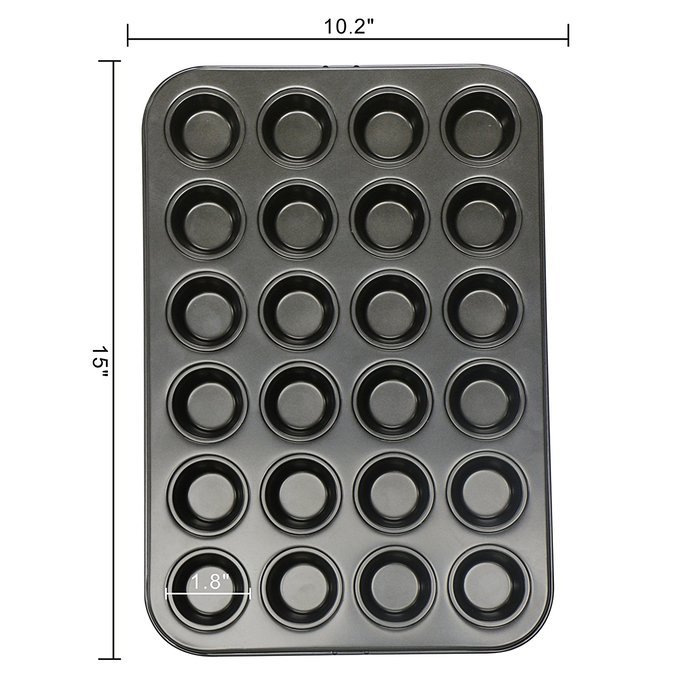 Webake 24-Cup 1.8-inch Mini Muffin Pan, Cupcake Pan, Cake Pan, Non-stick N2