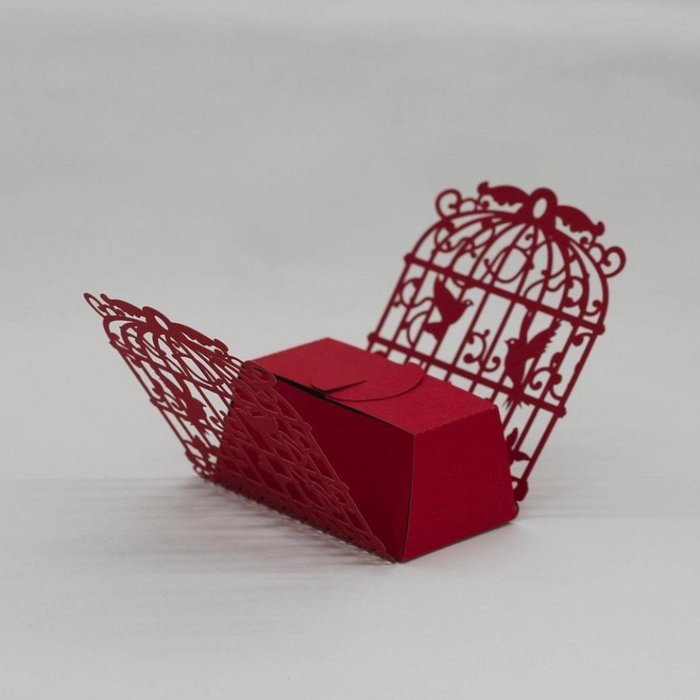 50PC Candy Box,Morecome Birdcage Flowers Laser Cut Favor Candy Box (Purple) N8