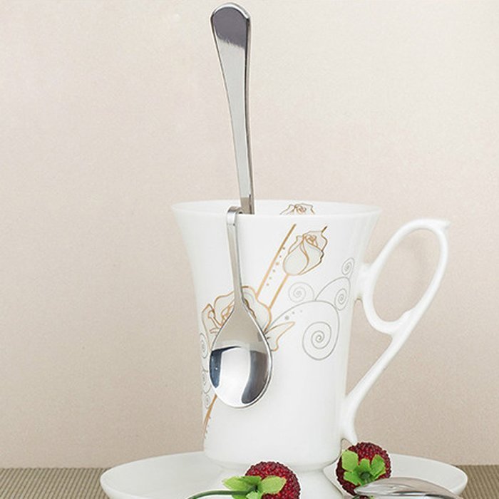 Dahlonega Stainless Steel Spoon Bending Hanging Cup Stainless Steel Coffee Spoon Bent Suspension Jam Spoon N2