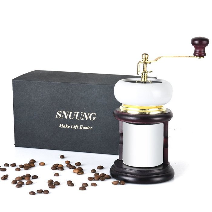 SNUUNG Manual Coffee Grinder Portable Hand Crank Mill Adjustable Ceramic Burr N10