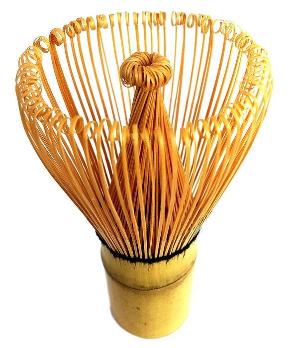 HARU MATCHA - MADE IN JAPAN - Traditional Handcarved Golden Bamboo Matcha Whisk (100 Prongs) N2