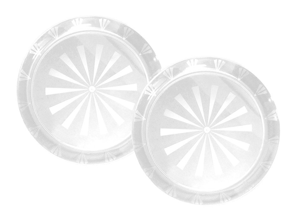 Party Essentials Hard Plastic 12-Inch Round Serving Trays, Purple, 2Pk N8
