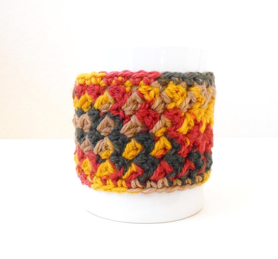 Crochet Coffee Mug Cozy, Cup Cozy, Tea Mug Sweater, Autumn Harvest Colors N5