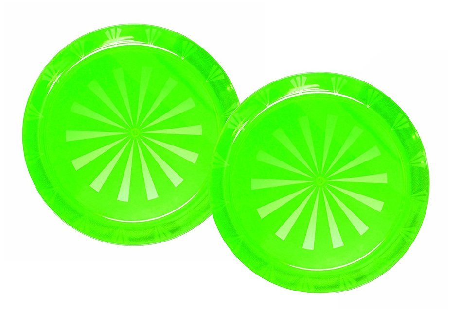 Party Essentials Hard Plastic 12-Inch Round Serving Trays, Purple, 2Pk N9