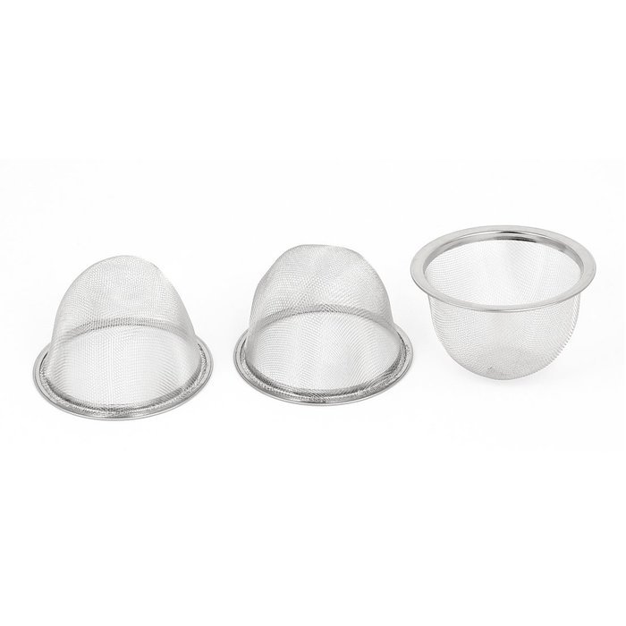 uxcell&reg; Metal Mesh Basket Tea Leaves Strainer Teapot Filter 76mm Dia 3pcs